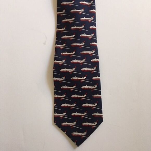 Silk ‘Plane’ Tie from Beaufort - Picture 1 of 3